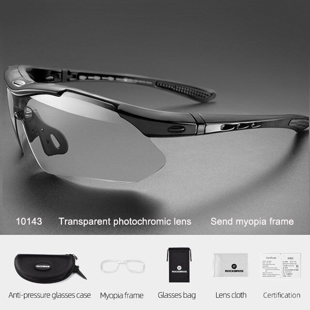 ROCKBROS Cycling Photochromic Sports Sunglasses MTB Road Bike Glasses outdoor
