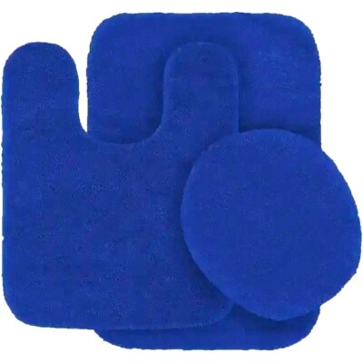 3pc Bathroom Set Rug Contour Mat and Lid Cover Non slip Super Soft Chenille #6