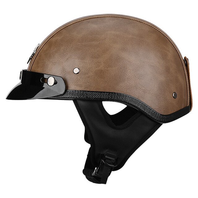 DOT Motor Helmet Retro Motorcycle Helmet Scooter Vintage Half Face Biker Helmet