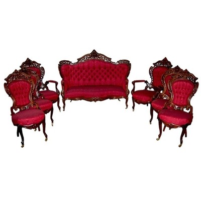 Victorian Stanton Hall Parlor Set by J. Meeks 1800-1899 #7303 