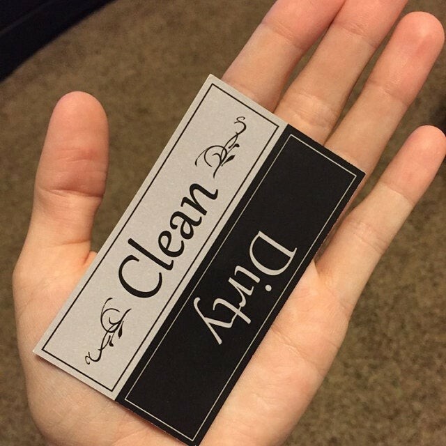 Clean / Dirty Dishwasher Magnet - Glossy Waterproof Magnet - 2 x 3.5 inches.