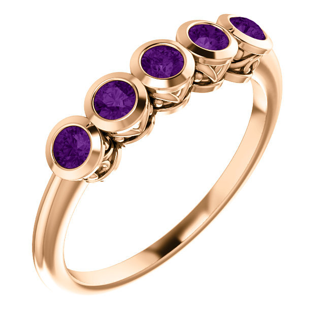 Genuine Amethyst Wedding Ring Set - Unconventional But Totally Awesome
