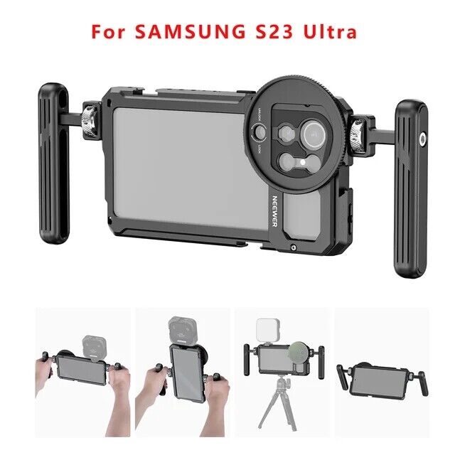 NEEWER PA021 Handheld Smart Phone Cage For Samsung S23 Ultra Phone 67mm Adapter