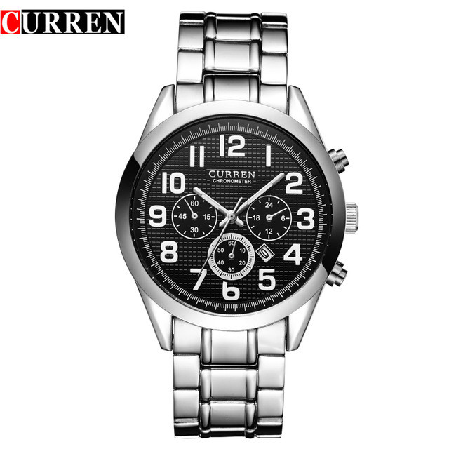 Orologio Da Polso Curren 8050 Uomo Analogico Quarzo Moderno Acciaio Data Ner lac