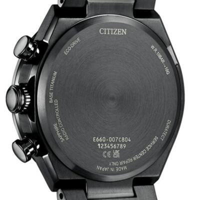 Pre-owned Citizen Attesa Cb5967-66l Black X Blue Titanium Eco-drive Atomic Watch Men Japan