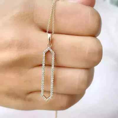 Unisex Stunning Fancy Pendant Round Lab-Created Diamond 14K Yellow Gold Plated