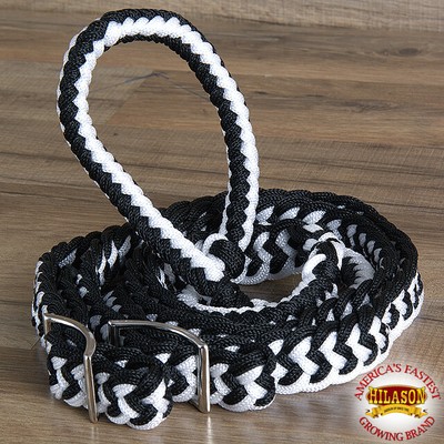 U-H415 HILASON BRAIDED POLY BARREL RACING CONTEST REINS FLAT 1