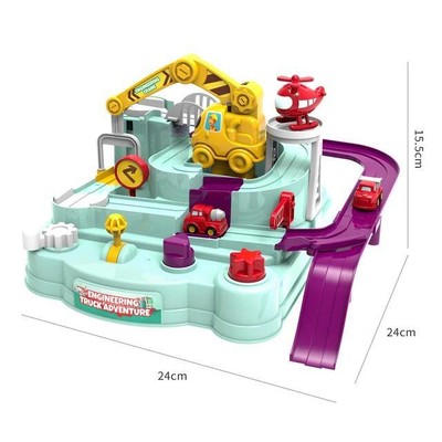 Interactive Racing Rail Car Track Educational Toy - Mechanical Adventure Game