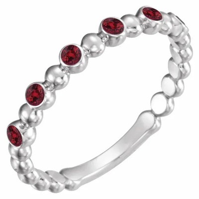 JADiamonds Platinum Ruby Stackable Ring