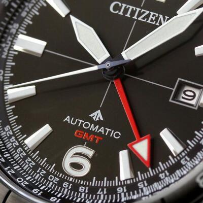 Pre-owned Citizen Promaster Sky Nb6046-59e Silver Gmt Automatic Mechanical Watch Men