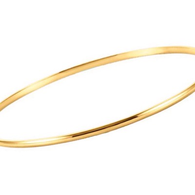 Pre-owned Roxx Fine Jewelry Bangle Bracelet 2mm 14k White Gold Polished 7.5" Slip On 1/8" Wide Stackable