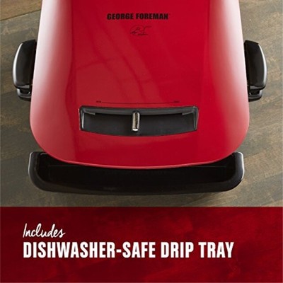 George Foreman 5-Serving Removable Plate Grill and Panini Press, Red, GRP2841R