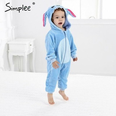 Baby Sleepwear Boys Girls Cosplay Cartoon Stitch Cat Rabbit Panda