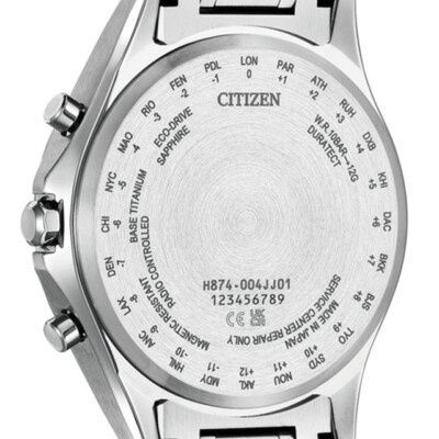 Pre-owned Citizen Exceed Eco-drive By1020-61e Solar Radio Men Watch Moon Phase In Box