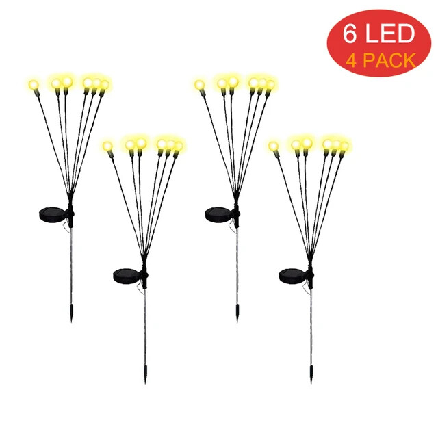 8Pack Solar Firefly Lights 10LED Garden Lights Outdoor Waterproof Decorative