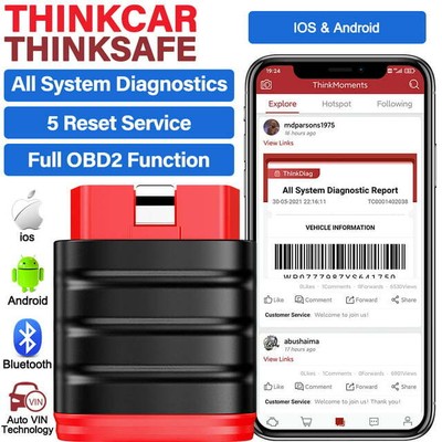 THINKCAR Thinksafe Wireless OBD2 Scanner Car Full System Code Reader Oil SAS ABS