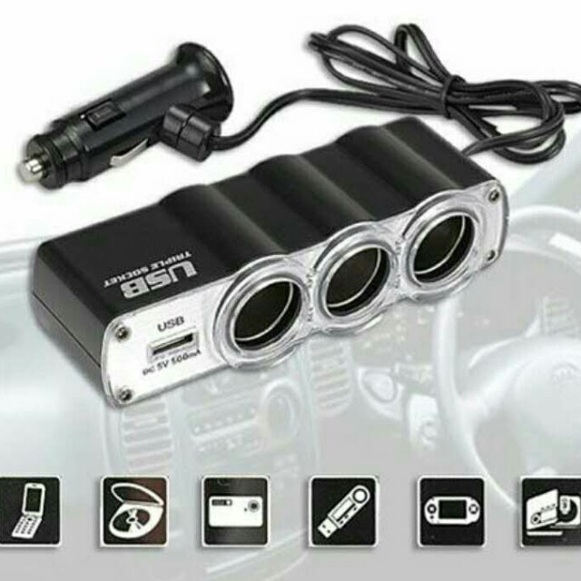 Sdoppiatore Adattatore Auto Accendisigari 3in1 + Entrata Usb Wf-0120 hsb