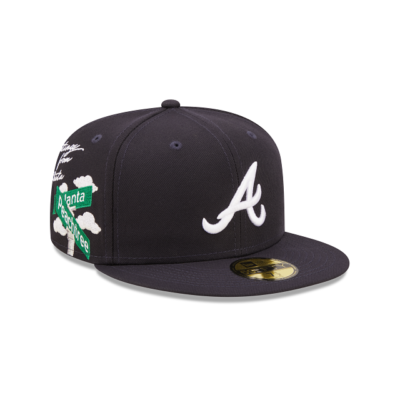 Atlanta Braves Cloud Icon New Era MLB 59FIFTY Fitted Hat~Navy