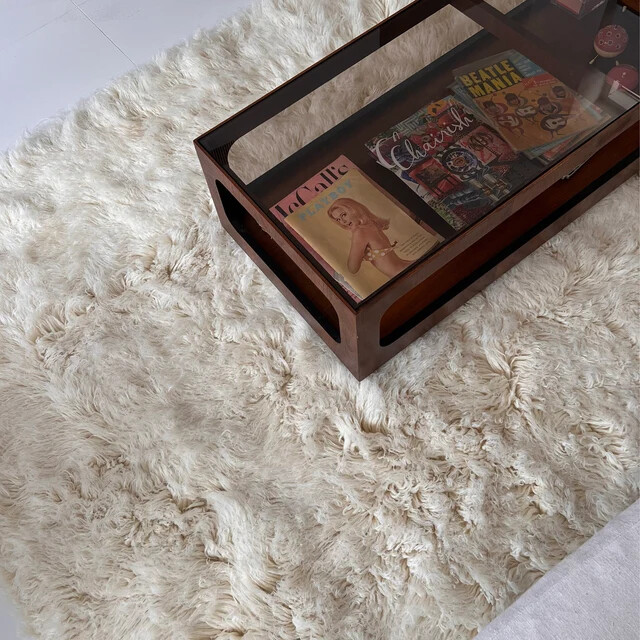 GREEK FLOKATI RUGS | SUPER THICK 3.5" SHAG PILE | OFF WHITE SHAGGY WOOL AREA RUG