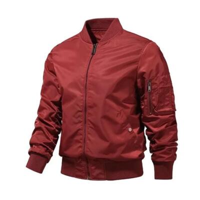 New Mens Heavy Weight Ma-1 Flight Bomber Jacket Full Zip Outerwear Coat Color