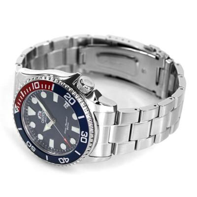 Pre-owned Orient Sports Rn-ac0k03l Pepsi Color Mechanical Automatic Diver 200m Watch Men