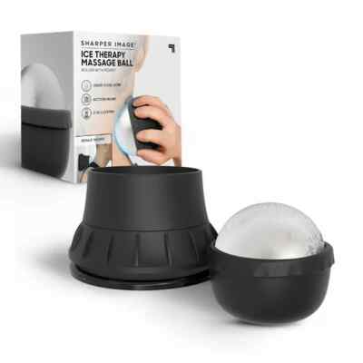 Sharper Image Ice Therapy Massage Ball Roller w Suction Mount