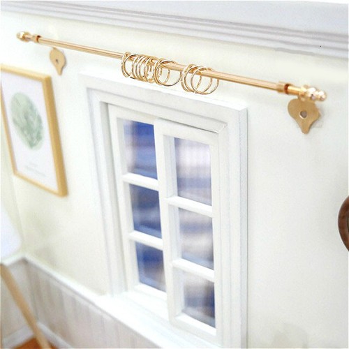 Dollhouse Metal Curtain Rod Miniature Roma Pole Diy Accessories Ebay