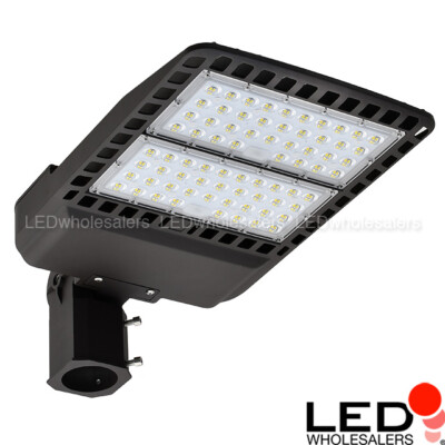 150W LED Parking Lot Shoebox Area Security Light with Choice of Mounting Arm ETL