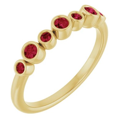 JADiamonds 14K Gold Ruby Bezel-Set Ring