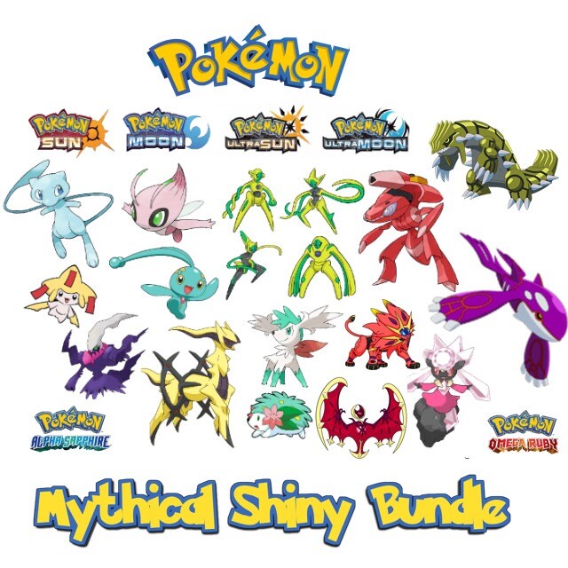 Shiny Mythical Legendary Event Bundle 21 Pokemon For 3ds Home Untouched Ebay