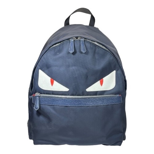 Auth FENDI Monster Bag Bugs Nylon Daypack Rucksack Backpack 7VZ012 Navy #3410D Auth FENDI Monster Bag Bugs Nylon Daypack Rucksack Backpack 7VZ012 Navy #3410D