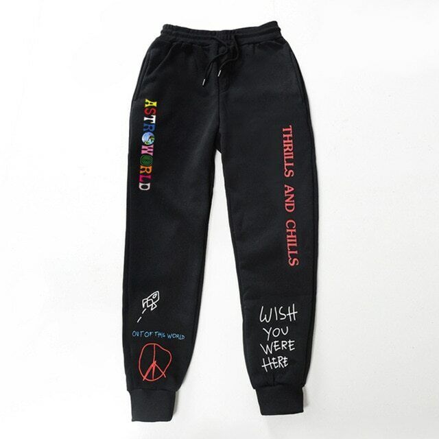 Fleece trousers TRAVIS SCOTT ASTROWORLD Letter Women Men Jogging pants sweat | eBay