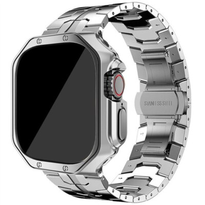 Titanium Metal Band Strap TPU Case For Apple Watch Ultra 49mm Series 9/8/7/6/SE
