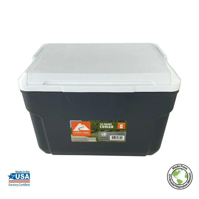 Ozark Trail 10 QT Hard Side Cooler, 14-Can Capacity, Gray | eBay