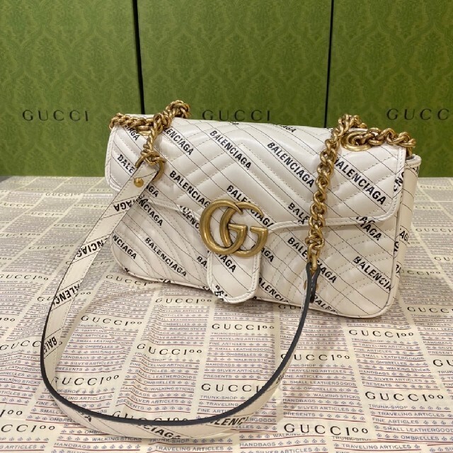 GUCCI × BALENCIAGA Chain Shoulder Bag Purse The Hacker White