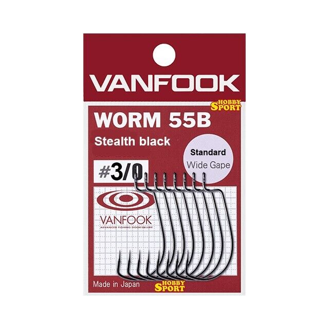 AMI VANFOOK WORM 55B HOOK SIZE 3/0 STANDARD WIDE GAPE   SPINNING CONF 7 PZ