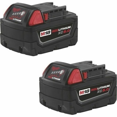 Milwaukee 48-11-1850 2 Pack M18 18V Lithium-Ion Battery 48-11-1852
