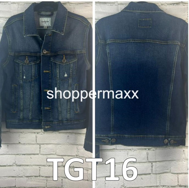 Men's Monticello Wash Denim Trucker Jacket - Goodfellow & Co, Blue, Size Small