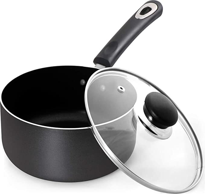 Utopia Kitchen 2 Quart Nonstick Saucepan with Glass Lid 