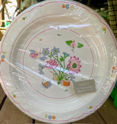 VTG METROPOLITAN MUSEUM ART MOMA Pkg 8 Paper Buffet 11'' Plates Haviland Limoges
