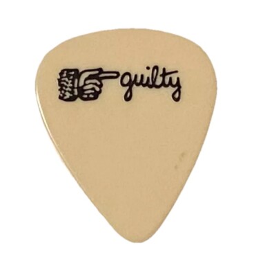 Vintage Guitar Picks-D Andrea 351-Ad-Lib-GUILTY-White Medium. Joe Macey Pick