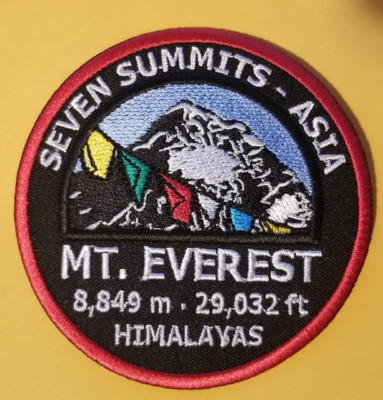 Seven Summits Asia Mt. Everest Himalayas Embroidered Patch approx 3.25''