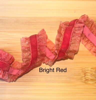 1 yard 1'' Double Frill/Ruffle Elastic Velvet Ribbons- 19 colors