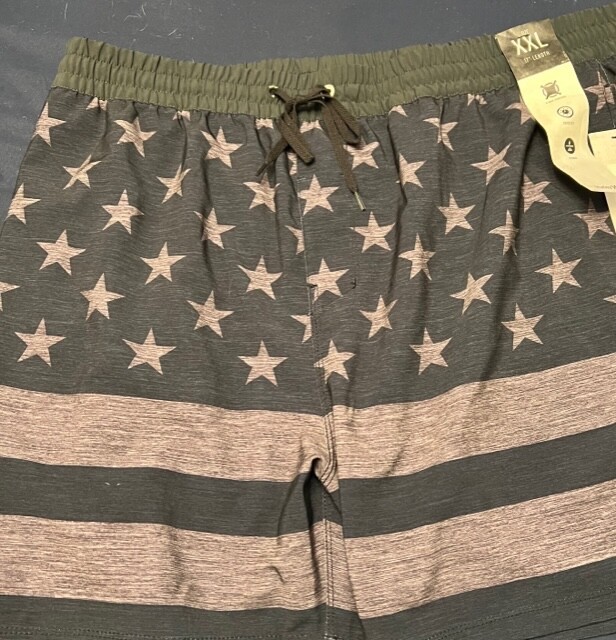 New NWT 2XL XXL Men's American Flag Swim Shorts Trunks Swimsuit Hurley