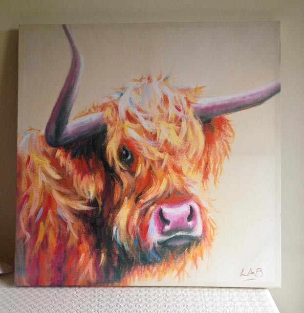 THE RANGE Scottish Highland Cow Canvas large print Artwork wall hanging