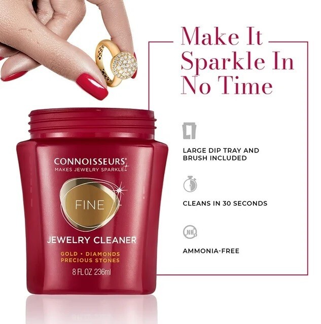 Connoisseurs Fine Jewelry Cleaner For Cleaning Gold, Platinum, Diamonds and Prec