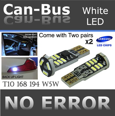 4 pc T10 White 15 LED Samsung Chips Canbus Glove Box Light Bulb Plug & Play S828