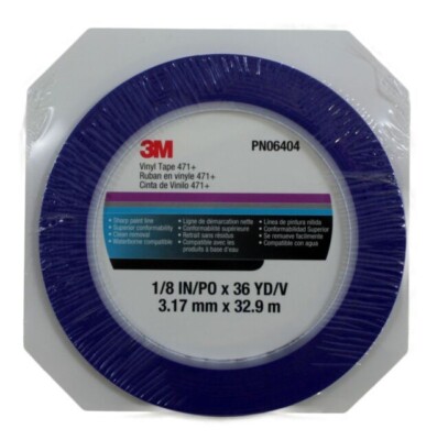 Scotch  06404 471+ Series Fine Line Masking Tape, 36 yd x 1/8 in, 5.3 mil THK