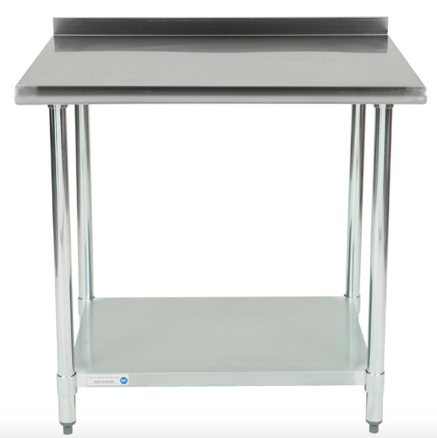 30" x 36" Stainless Steel Work Prep Table Undershelf Restaurant Backsplash NSF