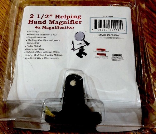 SE MZ101B Helping Hand with Magnifying Glass - 4X - 2 1/2” Magnifier - Brand New